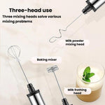 เครื่องตีไข่ไฟฟ้าพกพา 3-in-1 ชาร์จไฟได้ พร้อมเครื่องทำฟองนมขนาดเล็ก สำหรับอบขนม ชาร์จไฟได้
