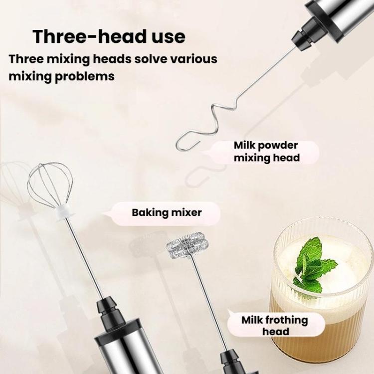 เครื่องตีไข่ไฟฟ้าพกพา 3-in-1 ชาร์จไฟได้ พร้อมเครื่องทำฟองนมขนาดเล็ก สำหรับอบขนม ชาร์จไฟได้