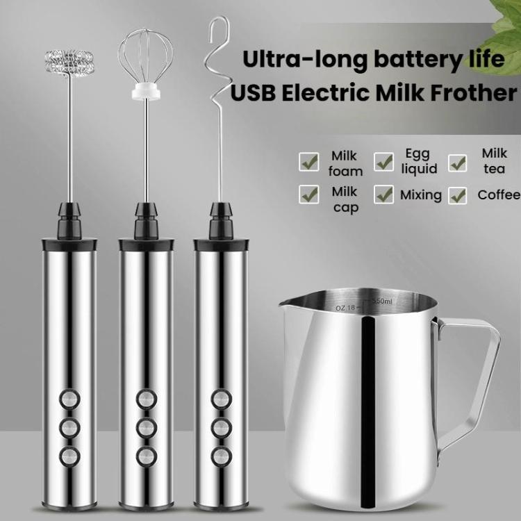 เครื่องตีไข่ไฟฟ้าพกพา 3-in-1 ชาร์จไฟได้ พร้อมเครื่องทำฟองนมขนาดเล็ก สำหรับอบขนม ชาร์จไฟได้