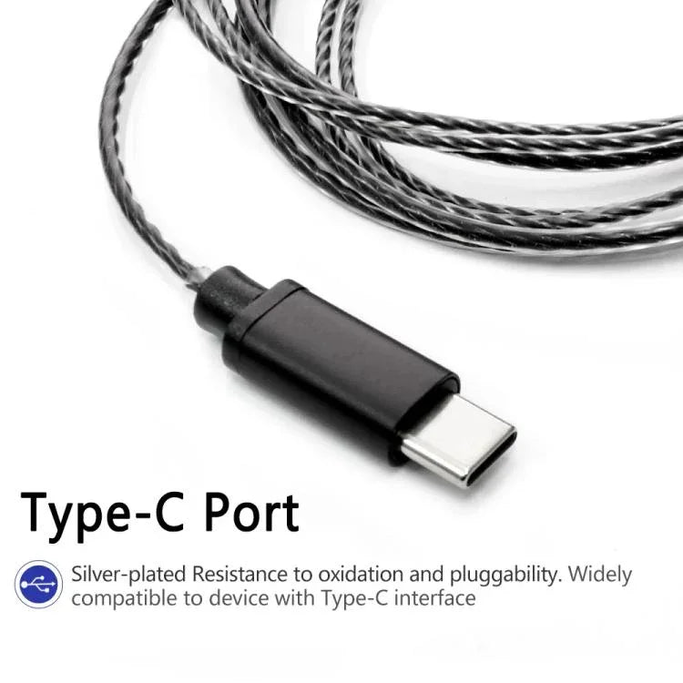 สายแจ็คหูฟัง Type-C เป็น MMCX ยาว 1.2 เมตร สำหรับ Shure SE215 / SE315 / SE425 / SE535 / SE846 พร้อมควบคุมในสาย มาตรฐาน