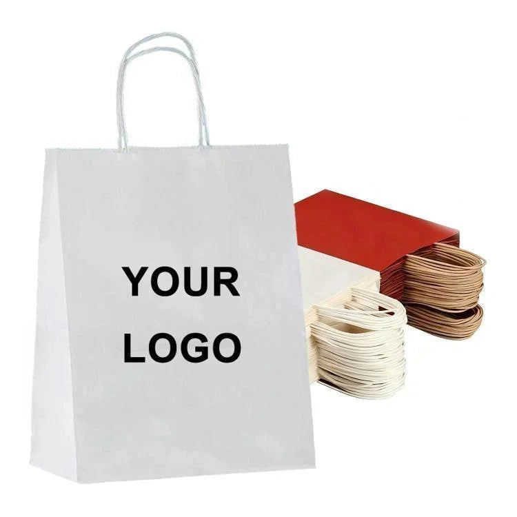 Kraft Paper Takeout Bags, Size: 13x7x14.5cm, 50bags In One Package, 15x8x21cm, Natural, 21x11x27cm, Natural, 15x8x21cm, White, 21x11x27cm, White, 21x14x27cm, White, 26x12x31cm, White, 32x11x27cm, White
