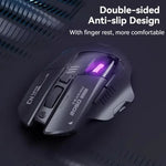 Inphic เมาส์ไร้สายบลูทูธ สำหรับออฟฟิศและเกมมิ่ง พร้อมไฟ LED ชาร์จได้ โหมดคู่สีขาว, โหมดสามสีดำ, โหมดสามสีขาว