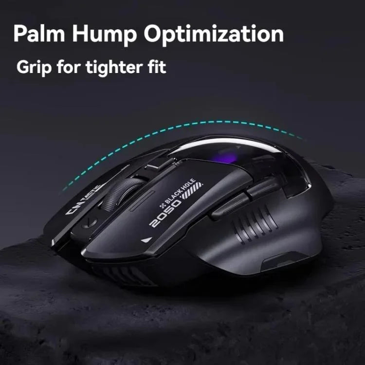 Inphic เมาส์ไร้สายบลูทูธ สำหรับออฟฟิศและเกมมิ่ง พร้อมไฟ LED ชาร์จได้ โหมดคู่สีขาว, โหมดสามสีดำ, โหมดสามสีขาว