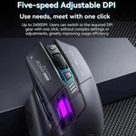 Inphic เมาส์ไร้สายบลูทูธ สำหรับออฟฟิศและเกมมิ่ง พร้อมไฟ LED ชาร์จได้ โหมดคู่สีขาว, โหมดสามสีดำ, โหมดสามสีขาว