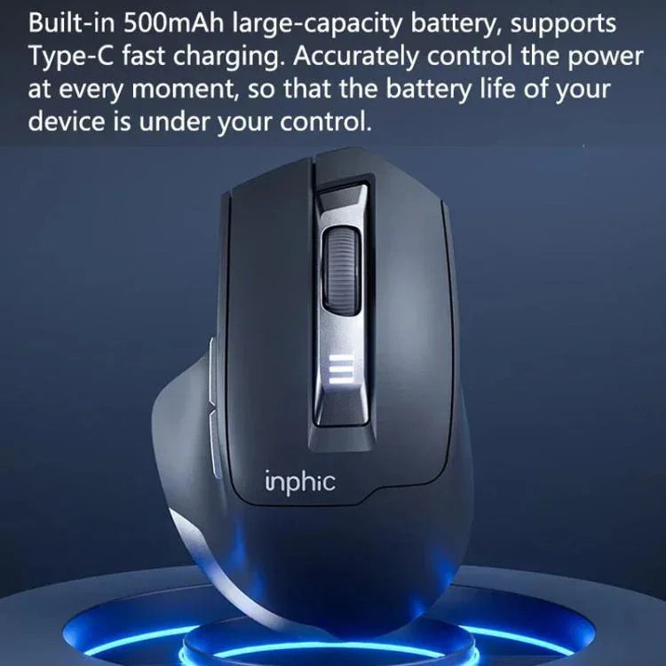 Inphic M9 เมาส์ไร้สาย 2.4G สำหรับธุรกิจ ออฟฟิศ และบ้าน ดีไซน์ตามหลักสรีรศาสตร์ พร้อมฟังก์ชันเงียบ รุ่น M9