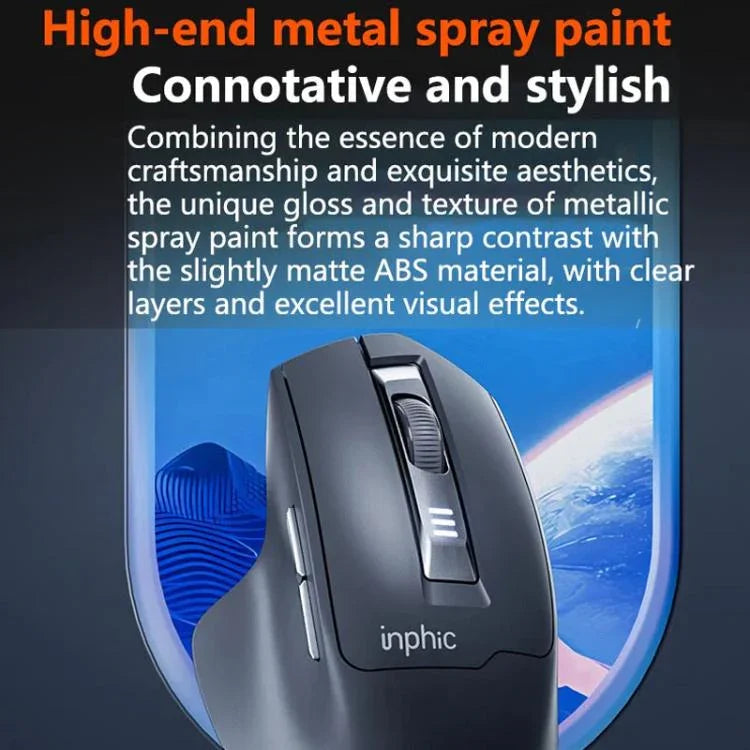 Inphic M9 เมาส์ไร้สาย 2.4G สำหรับธุรกิจ ออฟฟิศ และบ้าน ดีไซน์ตามหลักสรีรศาสตร์ พร้อมฟังก์ชันเงียบ รุ่น M9