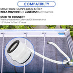สายยางสระว่ายน้ำขนาด 1.5 นิ้ว ข้อต่อ 2 ทาง สำหรับ Intex, Coleman, Hayward