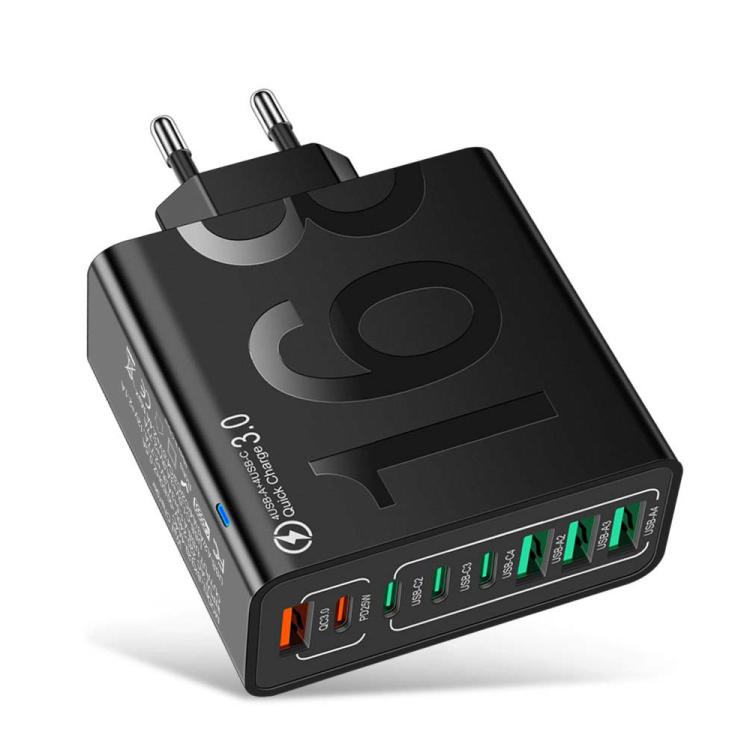 ที่ชาร์จโทรศัพท์ 8 พอร์ต 150W 4USB+4Type-C ชาร์จเร็ว QC3.0, ปลั๊ก EU (สีดำ), ปลั๊ก EU (สีขาว), ปลั๊ก EU (สีเหลือง), ปลั๊ก US (สีดำ), ปลั๊ก US (สีขาว), ปลั๊ก US (สีเหลือง), ปลั๊ก UK (สีดำ), ปลั๊ก UK (สีขาว), ปลั๊ก UK (สีเหลือง)