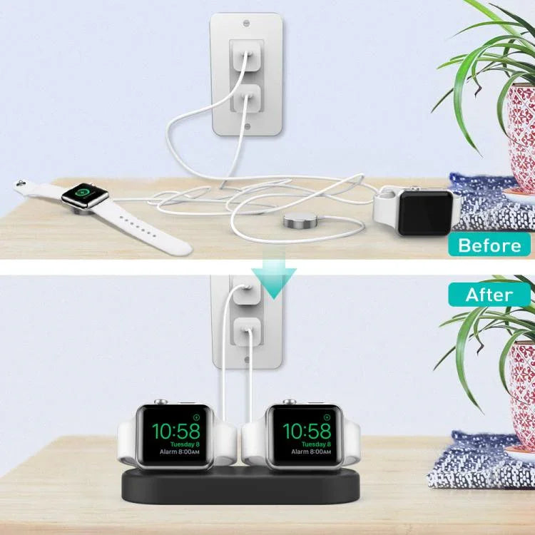 ฐานเก็บของ 2-in-1 พร้อมแท่นชาร์จซิลิโคนสำหรับ Apple Watch / หูฟัง AhaStyle DD97 สำหรับตั้งโต๊ะ