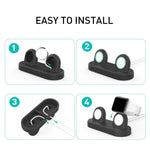 ฐานเก็บของ 2-in-1 พร้อมแท่นชาร์จซิลิโคนสำหรับ Apple Watch / หูฟัง AhaStyle DD97 สำหรับตั้งโต๊ะ