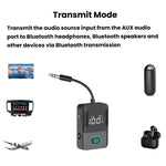 BR16 Car Bluetooth Dual-Microphone Receiver-Transmitter Long Lasting Audio Adapter, BR16