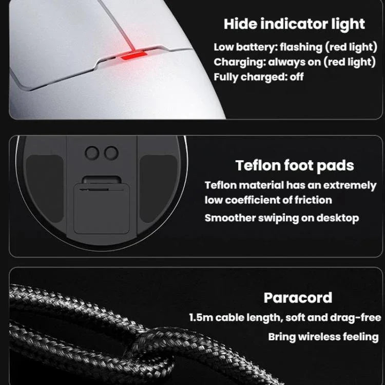 Ajazz NearLink / แบบมีสาย / บลูทูธ เมาส์โหมดสามแบบ รุ่น AJ159 NL 400mAh PAW3311 สีขาว, รุ่น AJ159 NL 800mAh PAW3311 สีดำ, รุ่น AJ159 NL 800mAh PAW3311 สีขาว, รุ่น AJ159 NL P 800mAh PAW3395 สีดำ, รุ่น AJ159 NL P 800mAh PAW3395 สีขาว