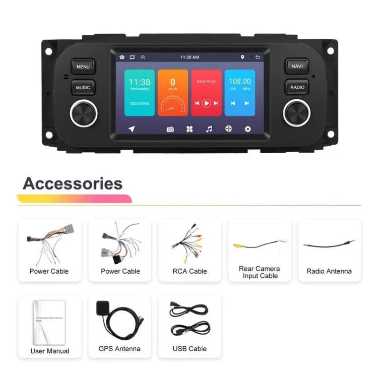 เครื่องเล่นรถยนต์ Android ขนาด 5 นิ้ว แนวนอน หน่วยควบคุมกลางแบบ All-In-One, รุ่นมาตรฐาน, รุ่นมาตรฐาน+กล้อง 12 ดวง+ไมโครโฟน