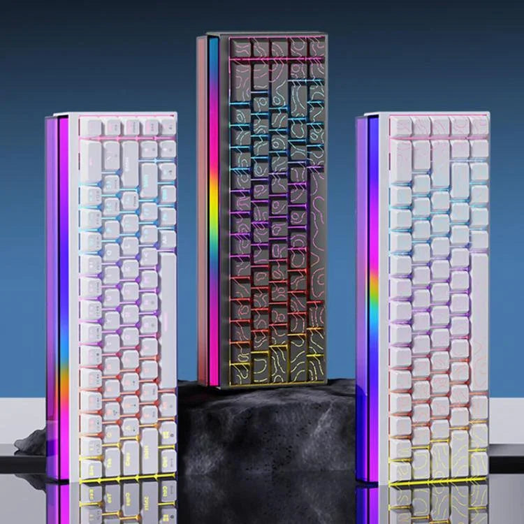 NACODEX NK68 คีย์บอร์ดกลไกสายเคเบิลแบบแกนแม่เหล็กสีสันสดใสสำหรับสำนักงานและเกม 68 ปุ่ม สีขาวธรรมดา สีขาวเส้นขอบ สีดำเส้นขอบ