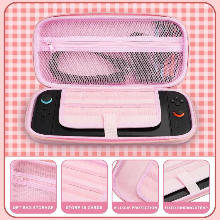 ชุดอุปกรณ์เสริมซากุระสำหรับ Nintendo Switch 2 พร้อมกระเป๋าใส่แบบพกพา, ปุ่มนิ้วโป้ง 4 ชิ้น, ฟิล์มกันรอยหน้าจอ และขาตั้ง