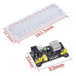MB-102 แผงทดลองวงจร 830 รู พร้อมโมดูลจ่ายไฟและสาย Breadboard 65 เส้น