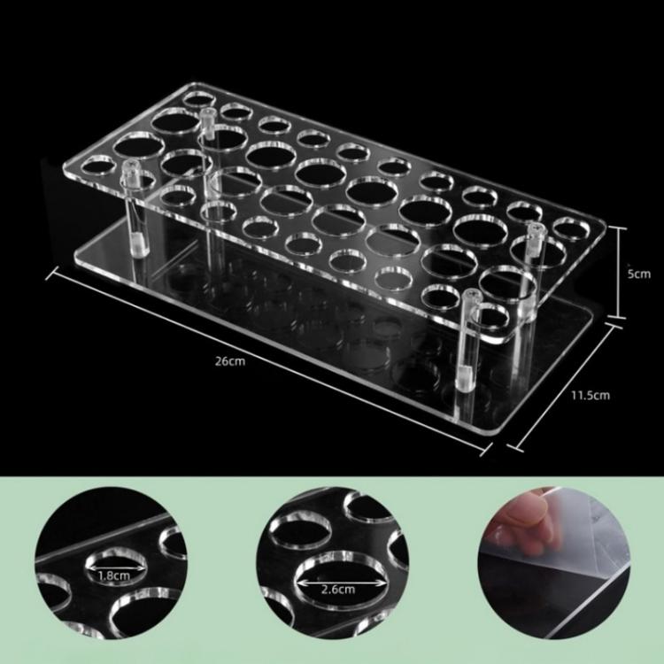 แท่นโชว์ลิปสติกอะคริลิคใส 36 รู ชั้นวางน้ำหอม แปรงแต่งหน้า YX202