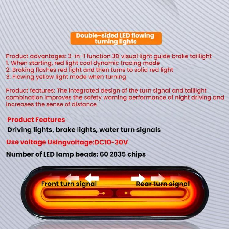 DC10-80V 60 LED Brake Tail Light Turn Signal For Electric Beach Motorcycles And Electric Bicycles
