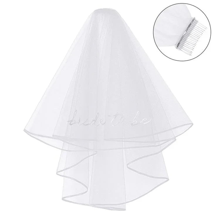 Bridal Veil Hair Accessories Double-Layer Tulle Veil, Red Plastic Hairbrush, Black Plastic Hairbrush, White Plastic Hairbrush, Red Iron Hairbrush, Black Iron Hairbrush, White Iron Hairbrush