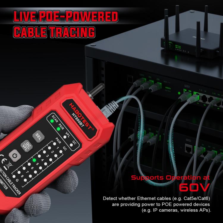 เครื่องทดสอบสายเครือข่ายป้องกันสัญญาณรบกวนมัลติฟังก์ชัน HABOTEST, รุ่น HT800B