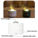 เครื่องเพิ่มความชื้นบนโต๊ะ USB พร้อมโปรเจคเตอร์ดาวและไฟบรรยากาศน้ำกระเพื่อมสีสันสดใส