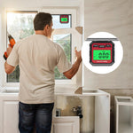 เครื่องวัดมุมดิจิทัลพร้อมฐานแม่เหล็กและจอ LCD เครื่องวัดมุมมินิโปรแทรกเตอร์ระดับลาดเอียง VA107