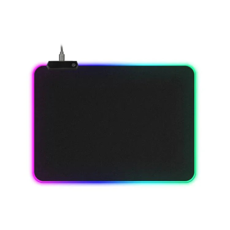 แผ่นรองเมาส์คีย์บอร์ด LED Micro-USB เปล่งแสงไฟ RGB สีสันสดใส ขอบล็อกหนา ขนาด 250x350x3 มม., 250x350x4 มม., 300x800x3 มม., 300x800x4 มม., 400x900x3 มม., 400x900x4 มม.