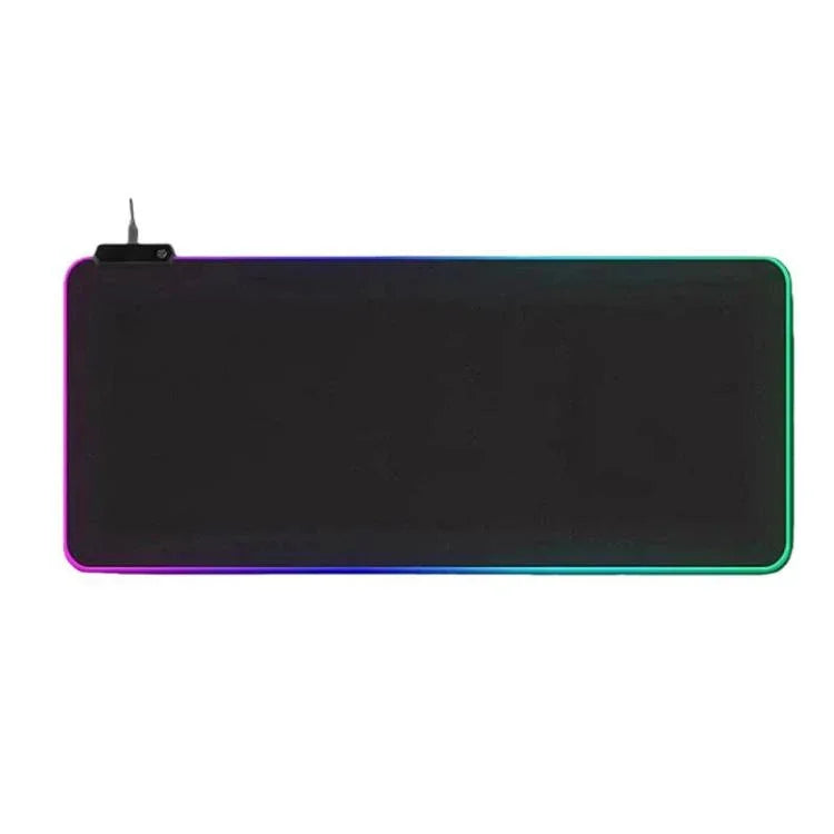 แผ่นรองเมาส์คีย์บอร์ด LED Micro-USB เปล่งแสงไฟ RGB สีสันสดใส ขอบล็อกหนา ขนาด 250x350x3 มม., 250x350x4 มม., 300x800x3 มม., 300x800x4 มม., 400x900x3 มม., 400x900x4 มม.