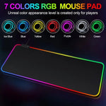 แผ่นรองเมาส์คีย์บอร์ด LED Micro-USB เปล่งแสงไฟ RGB สีสันสดใส ขอบล็อกหนา ขนาด 250x350x3 มม., 250x350x4 มม., 300x800x3 มม., 300x800x4 มม., 400x900x3 มม., 400x900x4 มม.