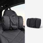 Car Stain-Resistant Leather Headrest Car Neck Pillow Lumbar Cushion Set, Headrest Black, Headrest Brown, Headrest Red, Backrest Black, Backrest Brown, Backrest Red, Headrest+Backrest Black, Headrest+Backrest Brwon, Headrest+Backrest Red