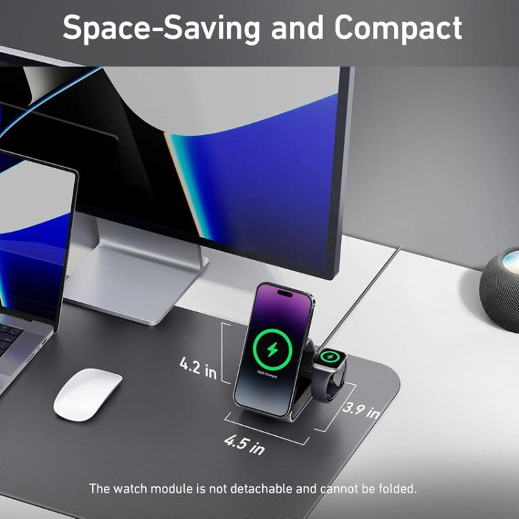 ANKER B2599 15W 3 In 1 Desktop Magnetic Wireless Charger Docking Station For iPhone / iWatch / AirPods, US Plug, B2599