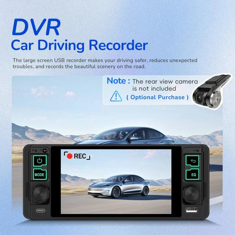 เครื่องเล่น MP5 หน้าจอแนวนอน 5.1 นิ้ว ที่นั่งเดียว พร้อมฟังก์ชัน CarPlay ไร้สาย เครื่องรวมในตัว รุ่นมาตรฐาน, รุ่นมาตรฐาน+กล้อง 12 ดวง
