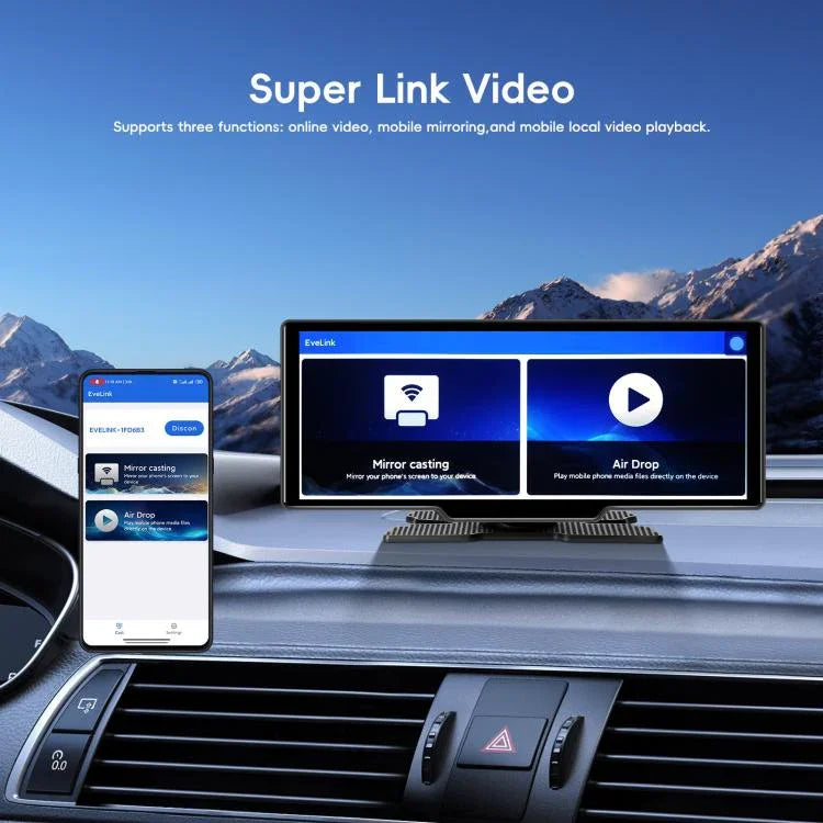 กล้องบันทึกภาพรถยนต์ 4K HD เครื่องนำทางรถยนต์ CarPlay หน้าจอกลางรถยนต์ A4473
