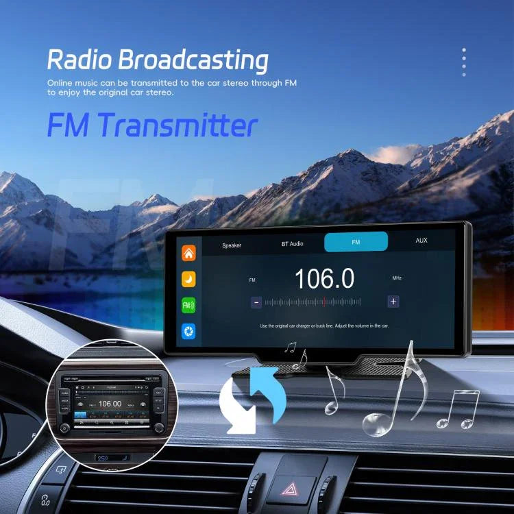 กล้องบันทึกภาพรถยนต์ 4K HD เครื่องนำทางรถยนต์ CarPlay หน้าจอกลางรถยนต์ A4473
