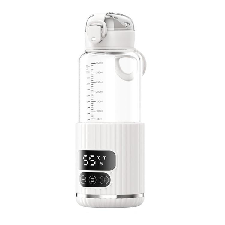 เครื่องอุ่นขวดนมเด็กแบบพกพา แบตเตอรี่ 15000mAh ถ้วยอุ่นอัจฉริยะไร้สาย ปรับอุณหภูมิได้และอุ่นคงที่ 48 ชั่วโมง กันน้ำ IPX6 สีขาวแก้ว สีเขียวแก้ว สีขาวสแตนเลส สีเขียวสแตนเลส