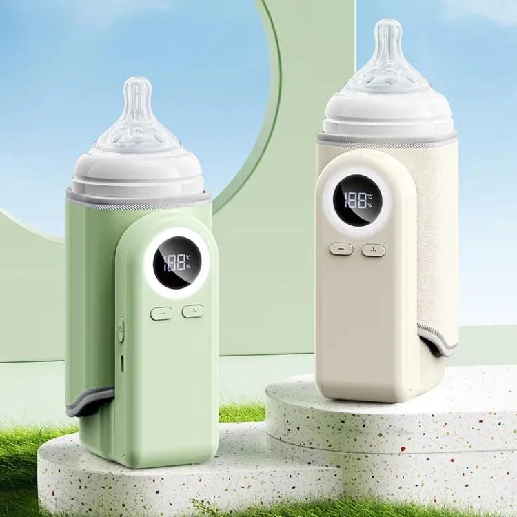 ปลอกอุ่นขวดนมเด็กแบบพกพา ปลอกอุ่นไร้สาย พร้อมแบตเตอรี่ในตัว 10000mAh และไฟกลางคืน