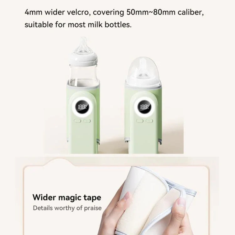 ปลอกอุ่นขวดนมเด็กแบบพกพา ปลอกอุ่นไร้สาย พร้อมแบตเตอรี่ในตัว 10000mAh และไฟกลางคืน