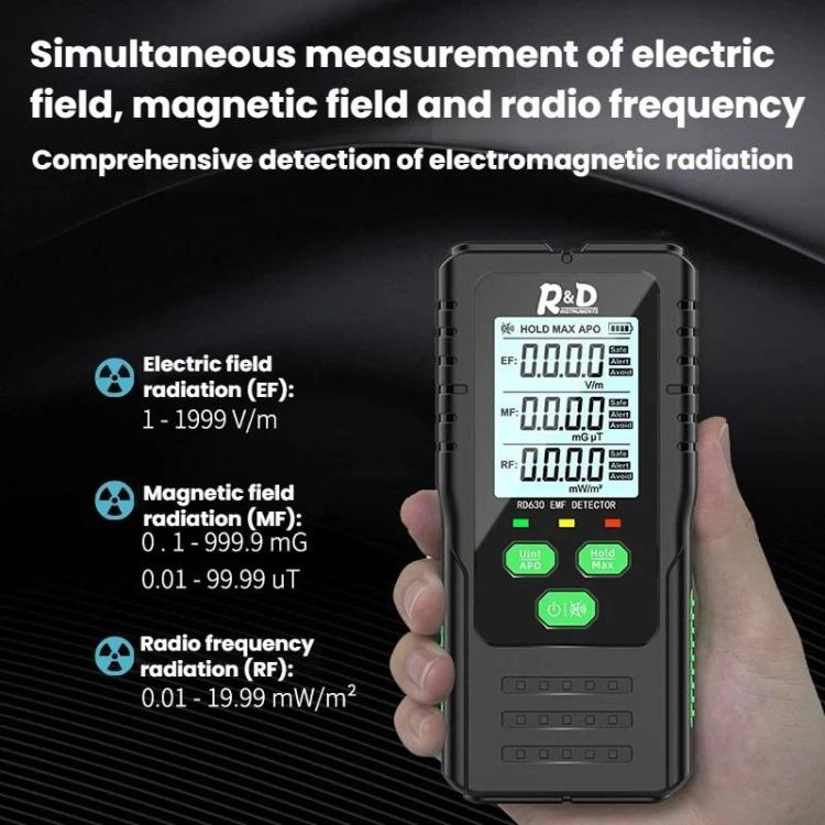 เครื่องตรวจจับสนามไฟฟ้า สนามแม่เหล็ก และคลื่นวิทยุ 3-in-1 R&D INSTRUMEMTS RD630, RD630