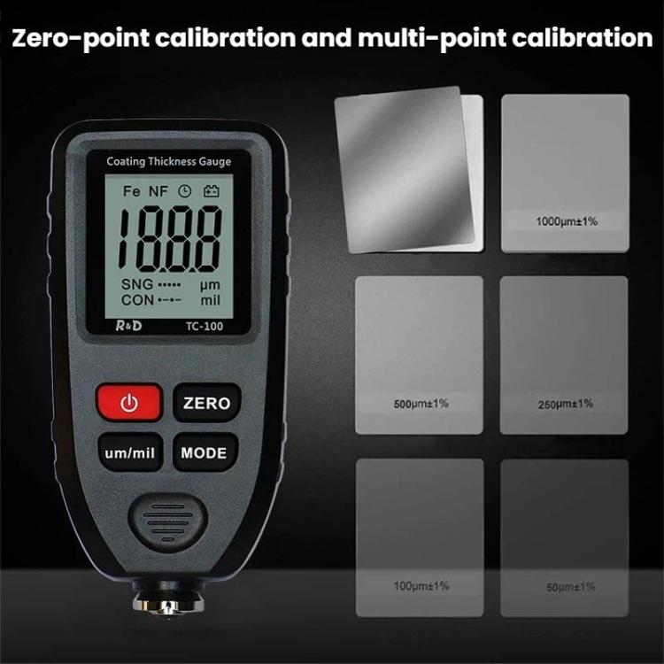 เครื่องวัดความหนาฟิล์มเคลือบความแม่นยำสูง R&D INSTRUMENTS TC-100 สำหรับทดสอบความหนาสีรถยนต์, TC-100