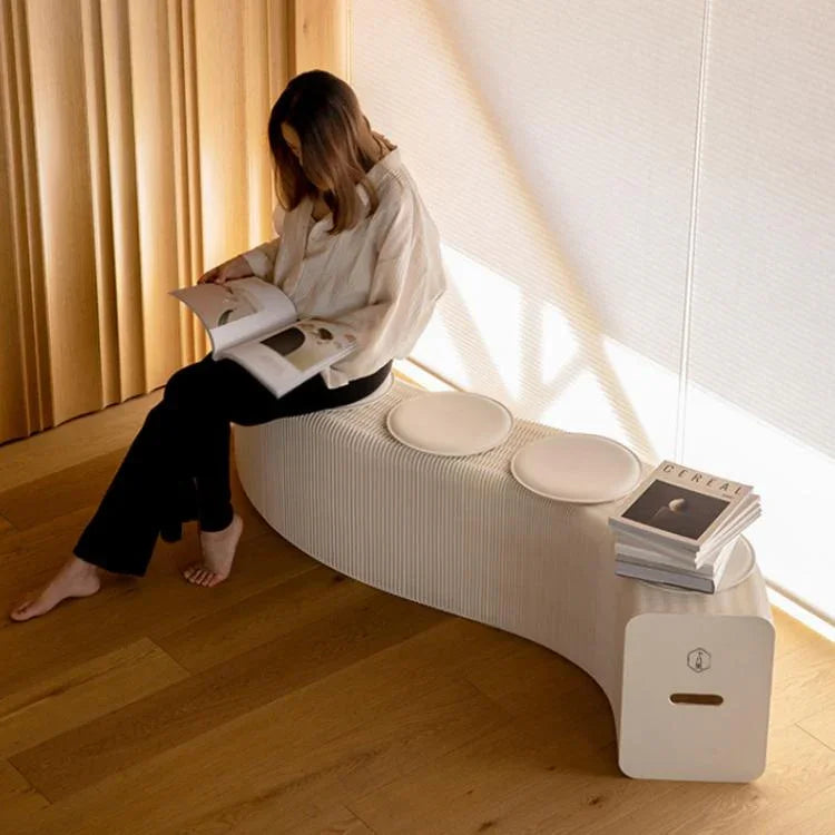 Accordion Expandable Paper Bench Folding Sofa Chair Entryway Stool, Height 30cm 3-Seater Brown, Height 30cm 6-Seater Brown, Height 30cm 9-Seater Brown, Height 44cm 3-Seater Brown, Height 44cm 6-Seater Brown, Height 44cm 9-Seater Brown                  ...
