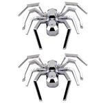 2pcs General Car Metallic Spider Emblem 3D Car Decorative Sticker, Metallic Spider