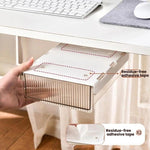 กล่องเก็บของลิ้นชักซ่อนใต้โต๊ะสำหรับเครื่องเขียนและอุปกรณ์สำนักงาน, ขนาดกลางใส, ขนาดกลางใสดำ, ขนาดใหญ่ใส, ขนาดใหญ่ใสดำ, XL ใส