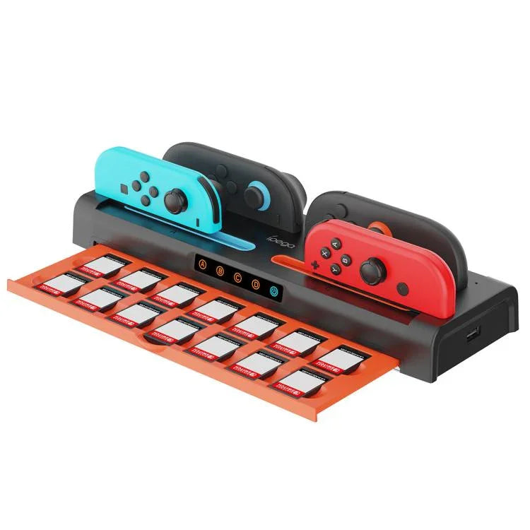 แท่นชาร์จและที่เก็บการ์ดเกม 8-in-1 ipega สำหรับ Nintendo Switch 2 / Joy-Con