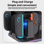 แท่นชาร์จมัลติฟังก์ชัน 12-in-1 ipega สำหรับ Nintendo Switch 2/แท่นชาร์จ Switch Joy-Con, แท่นชาร์จ Pro Controller, พัดลมระบายความร้อน, ที่จัดเก็บเกมและหูฟัง, 12-in-1