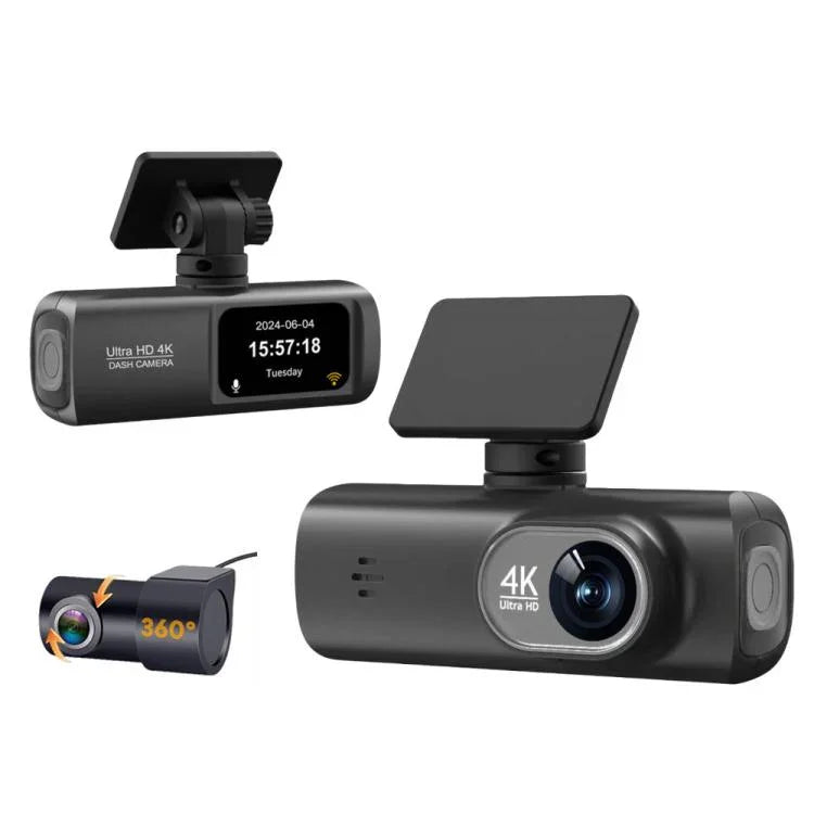 กล้องติดรถยนต์ 4K บันทึกภาพคู่ เชื่อมต่อ WiFi หน้า+หลัง, หน้า+หลัง+ติดตาม GPS, หน้า+ในรถ, หน้า+ในรถ+ติดตาม GPS