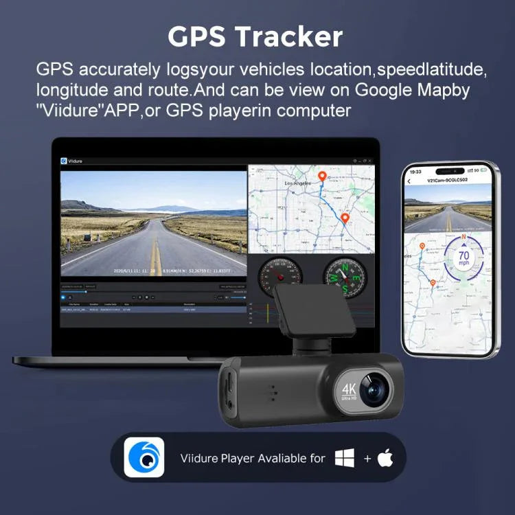 กล้องติดรถยนต์ 4K บันทึกภาพคู่ เชื่อมต่อ WiFi หน้า+หลัง, หน้า+หลัง+ติดตาม GPS, หน้า+ในรถ, หน้า+ในรถ+ติดตาม GPS