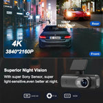 กล้องติดรถยนต์ 4K บันทึกภาพคู่ เชื่อมต่อ WiFi หน้า+หลัง, หน้า+หลัง+ติดตาม GPS, หน้า+ในรถ, หน้า+ในรถ+ติดตาม GPS