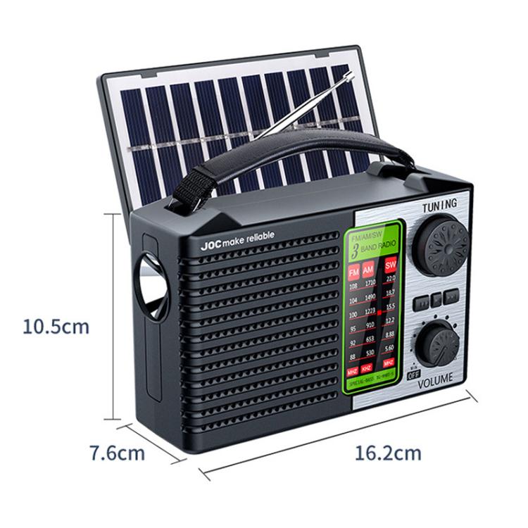วิทยุพลังงานแสงอาทิตย์แบบครบคลื่นพร้อมไฟฉายและบลูทูธพกพา JOC TG-099BT-S, JOC TG-099BT-S