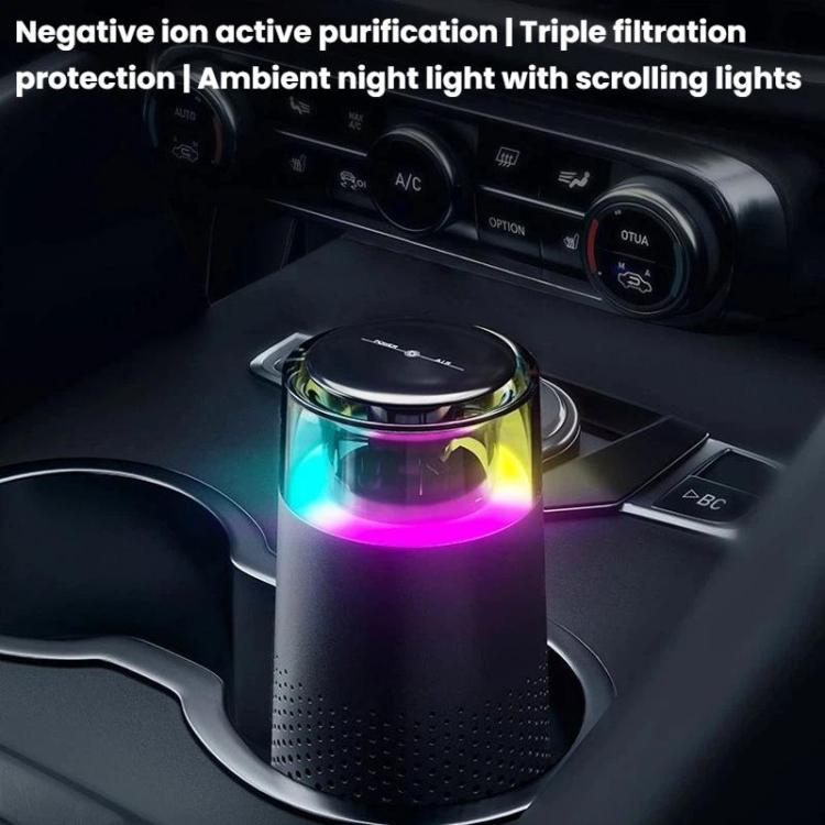Car Air Purifier Home Office Desktop Negative Ion Running Light Portable Smoke Purifier