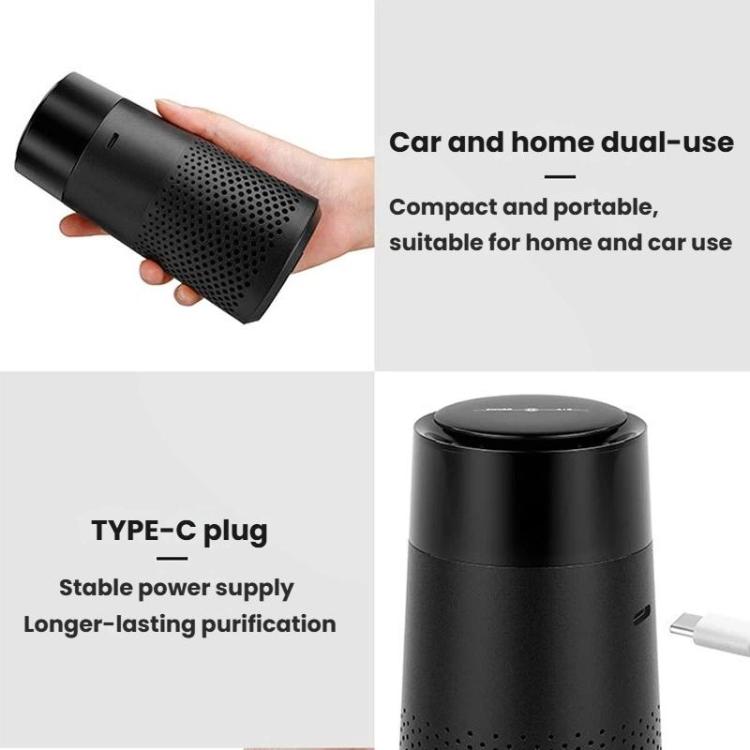 Car Air Purifier Home Office Desktop Negative Ion Running Light Portable Smoke Purifier